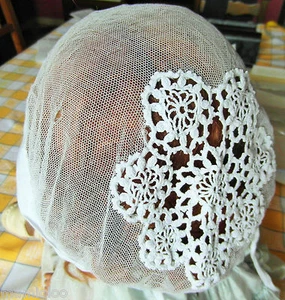 MÜTZE Anfang Tüll Stickerei Häkeln Frau Kind #Kappe - Bild 1 von 1