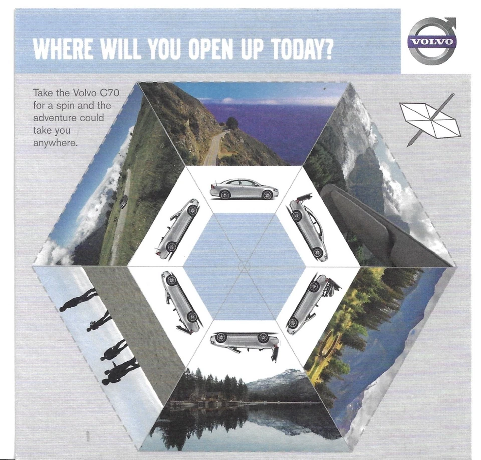 Volvo C70 Novelty Hexagonal Spinner Late 2000s UK Market Single Sheet Brochure - Image 1 of 1