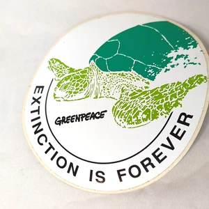 Greenpeace Sea Turtle Extinction is forever sticker Activist Green Peace Vintage - Picture 1 of 4