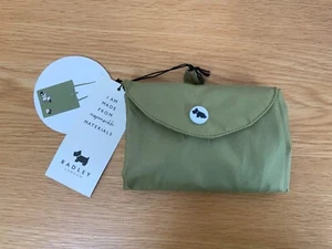 Radley Bird Watching Responsible Foldaway Reusable Shopping Bag in Hosta Green - Picture 1 of 3