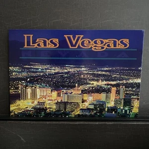 4x6 LARGE LETTER CASINO POSTCARD Las Vegas NV from Stratosphere Tower at night - Picture 1 of 2