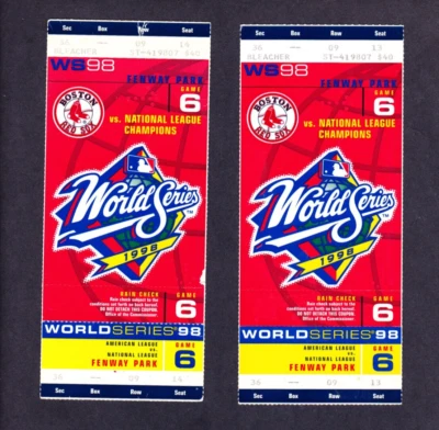 KAPPYS SPORTS 1998 RED SOX WORLD SERIES TICKETS  GE22 - Image 1 of 2