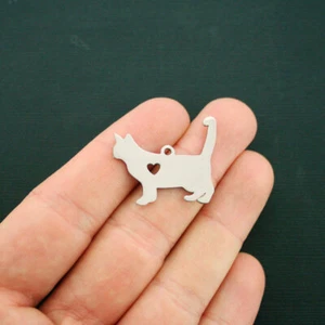 Dijes para gatos de acero inoxidable ideales como dije o para estampar - MT457 - Imagen 1 de 2