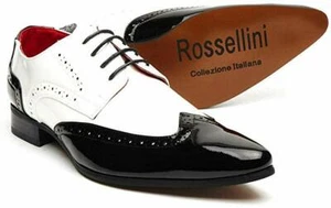 Para Hombre Nuevos Rossellini Cuero Forrado Patente Fiesta Formal Vestido Boda Zapatos 6-12 - Imagen 1 de 24