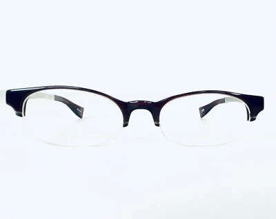 Gafas ovaladas Alain Mikli marrón Lucite media llanta con templos de metal plateado 48 14 135 Foto 1 de 4