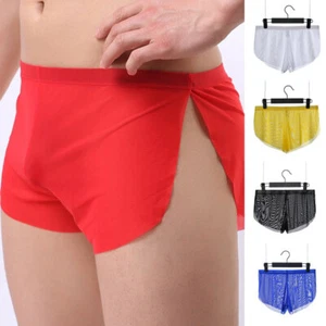 Men Sexy Sheer See Through Boxer Briefs Underwear Mesh Shorts Trunks Underpants↕ - Picture 1 of 30