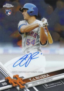 Autógrafos de novato Topps Chrome 2017 #RATR Mets T.J. Rivera automático - casi nuevo-como nuevo - Imagen 1 de 2