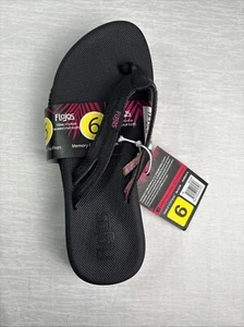 NEU Flojos Damen-Flip-Flops Sandalen schwarz Größe 6 Memory Foam - Bild 1 von 2