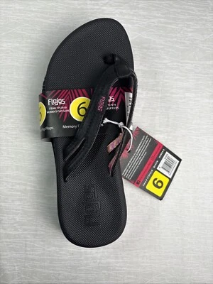 NUEVAS Sandalias Flojos Damas Chanclas NEGRAS TALLA 6 Espuma con Memoria Foto 1 de 2
