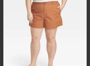 Women’s high-rise everyday shorts orange - Picture 1 of 4