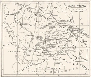 INDIA. Chota Nagpur; main stations assisted S. . 1922 old antique map chart - Picture 1 of 2