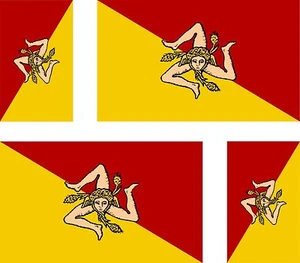 4x sticker Adesivo Adesivi decal sicilia Vinyl auto moto bandiera siciliana - Imagen 1 de 1