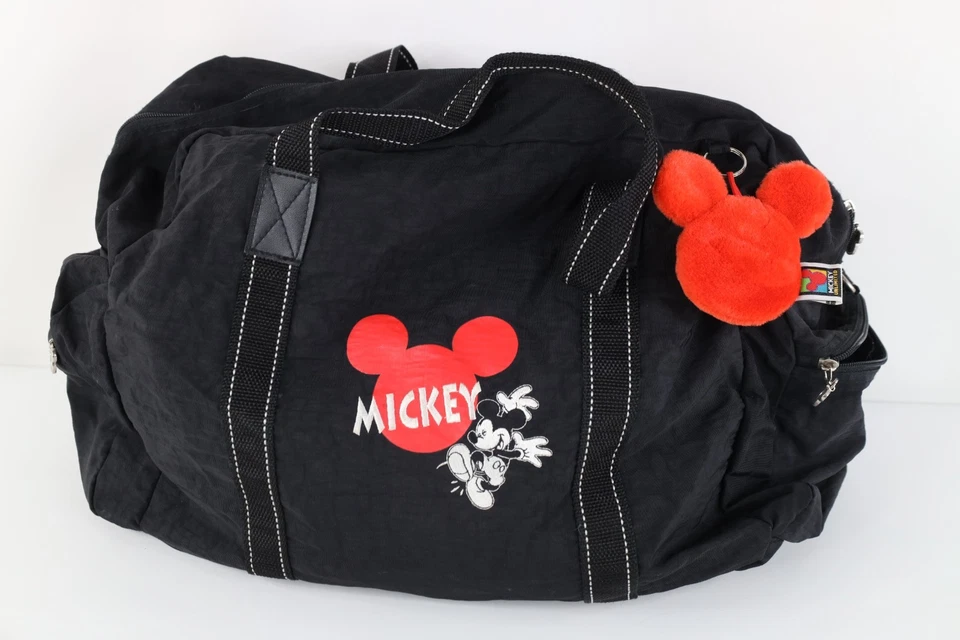 Bolso de Lona Vintage Años 90 Disney Deletrear Mickey Mouse Mango Llevar Fin de Semana Foto 1 de 4