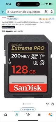 FOUR ——128gb micro sd cards sandisk extreme pro - Image 1 of 4