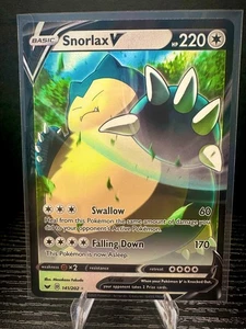 Snorlax V 141/202 SWSH01: Schwert & Schild Base Set Ultra Rare Pokemon TCG Karte NM - Bild 1 von 2