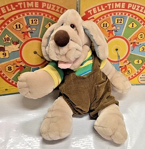 De colección Años 80 Ganz ARRUGAS el Perro Mano Marioneta Peluche con ETIQUETA NUMERADA Mono Marrón - Imagen 1 de 9