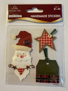 Pegatinas de álbum de recortes de Navidad de vacaciones - nuevas en paquete - Santa y estrella - Imagen 1 de 3