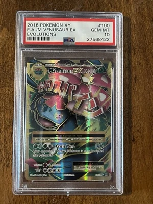 Pokemon XY Evolutions M Venusaur EX 2016 arte completo 100/108 PSA 10 Foto 1 de 2