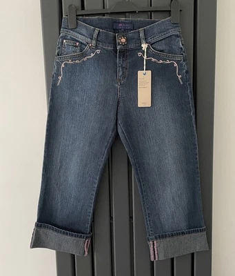 M&S Per Una Size 10 Blue Denim Cropped Capri Jeans BNWT New with Tags - Image 1 of 4