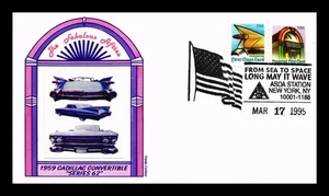 US COVER AUTO TAIL FIN FIRST CLASS CARD FDC COMBO PANDA PASTED ON CACHET - Picture 1 of 2