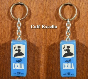 Cafés Excella, porte-clefs paquet de café bleu en plastique - Bild 1 von 1