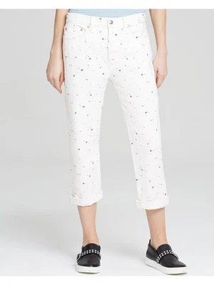 Pantalones de mezclilla para mujer MARC JACOBS blancos recortados estampados talla: 26 Foto 1 de 4