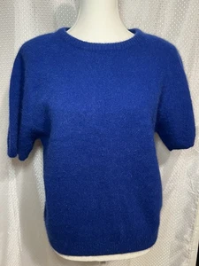 Vintage Damen Pullover Medium Angora & Wolle Kurzarm Winter kaltes Wetter - Bild 1 von 6