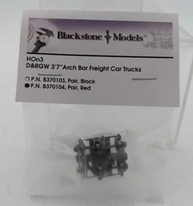 Blackstone Models B370104 HOn3 Red D&RGW 3' 7" Arch Bar Freight Car Trucks - Picture 1 of 1
