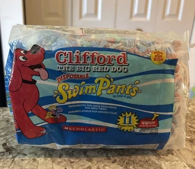 RARE 2003 Clifford The Big Red Dog Swim Diapers Pants-11 Pack Sz Med 24-34 LBS - Image 1 of 4