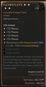 Diablo 4 ⚜️ Placa de afeitar ⚜️ 4GA PERFECT Spiritborn Thorns HASTA ⚜️ Temporada 9 - Imagen 1 de 1