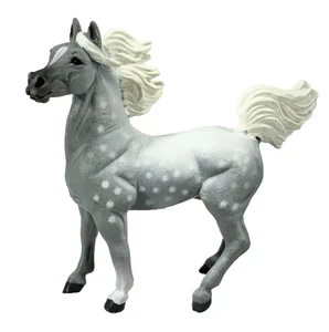 Safari Araber Pferd Hengst grau & weiß Vintage 1997 Sammlerstück Spielzeug Figur - Bild 1 von 7