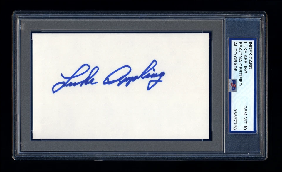 LUKE APPLING SIGNED INDEX CARD PSA/DNA AUTOGRAPHED CHICAGO WHITE SOX GEM MINT 10 - Image 1 of 1