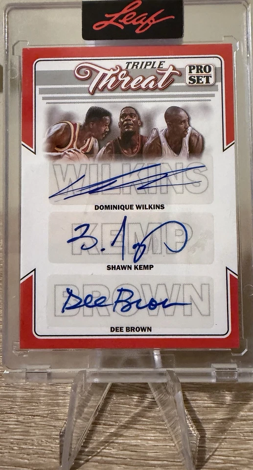 Dominique Wilkins/Shawn Kemp/Dee Brown - 2022 Leaf Pro Set TRIPLE AUTO  - Image 1 of 2