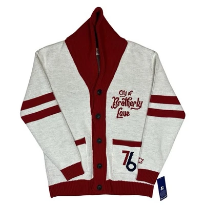 Suéter Starter Philadelphia 76ers Originals City Brotherly Love Botón NBA NUEVO CON ETIQUETAS Foto 1 de 4