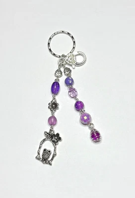 HANDMADE PRETTY GIRL’S PURPLE OWL KEYRING / BAG CHARM - PERFECT STOCKING FILLER - Image 1 of 4