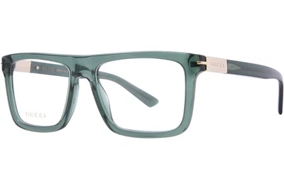 Gucci GG1504O 007 Eyeglasses Frame Men's Green Full Rim Rectangle Shape 56mm - Image 1 of 4