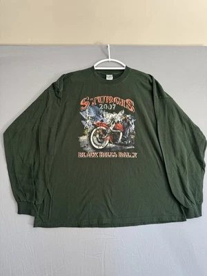 Camisa gráfica vintage 2007 Sturgis manga larga para hombre 3X verde motocicleta rally Foto 1 de 4