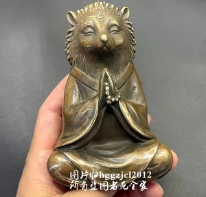 Messing Meditation Igel Statue Zen Tier Figur Sammlung Wohndeko - Bild 1 von 6