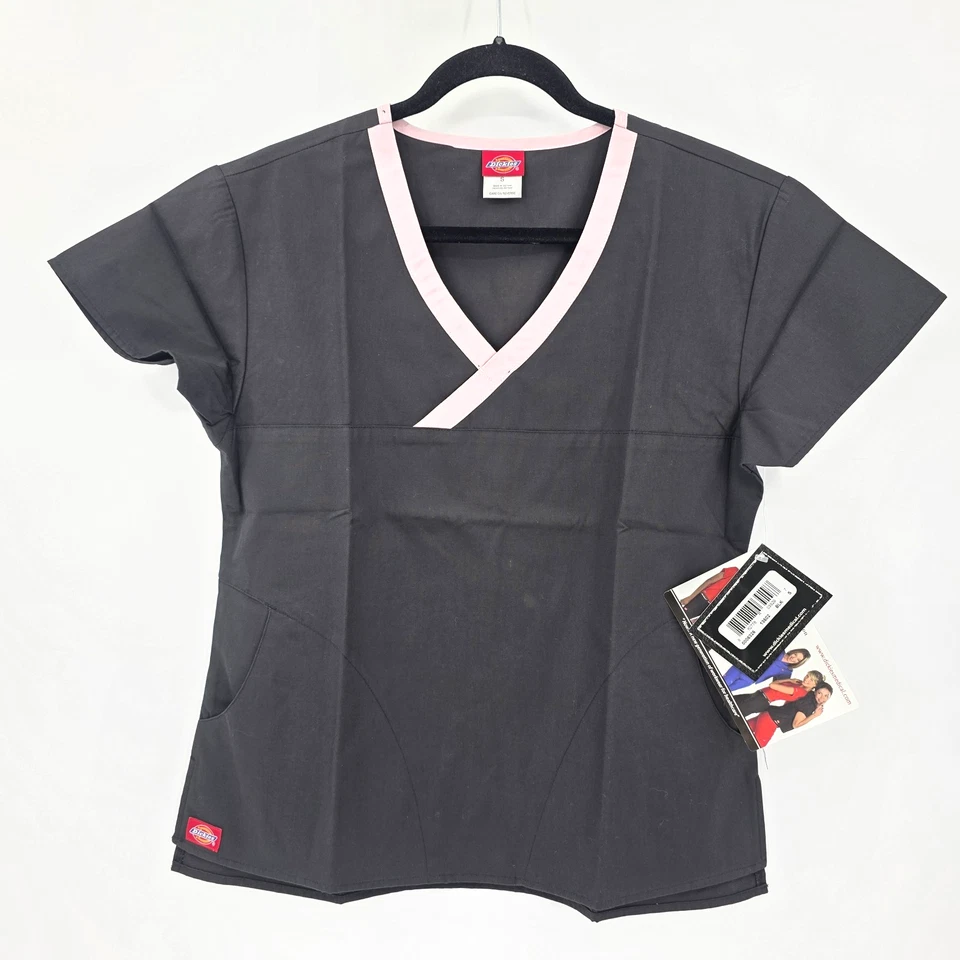 NWT Dickies Women's S The Hip Flip Collection Scrub V Neck Contrast Trim Top - Image 1 of 4
