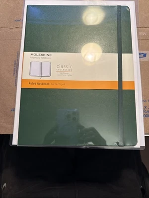 New Moleskine Classic Collection Green Notebook Extra Large Ruled HARD Cover