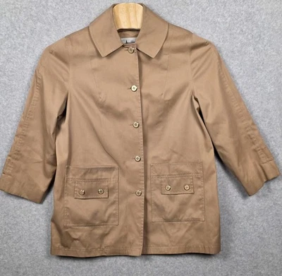 Abrigo de Colección Misty Harbor Para Mujer Grande Caqui Cualquier Clima Manga 3/4 Hecho en EE. UU. AÑOS 60 Foto 1 de 4