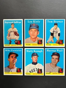 1958 TOPPS LOT OF 6 DIFFERENT BOSTON RED SOX PLAYERS CARDS EX/EXMT - Bild 1 von 7