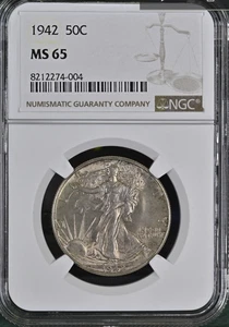 1942 Walking Liberty Half Dollar NGC MS65 Slot 3 Box29 - Picture 1 of 2