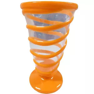 6 x BICCHIERE PLASTICA ARANCIONE roulotte campeggio festa picnic vetro camper barbecue - Foto 1 di 1