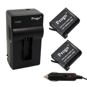2 baterías + kit de cargador de CA/coche para GoPro HERO 4 negro plateado AHDBT-401 AHDBT401 - Imagen 1 de 2