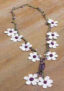 Oya Crochet Necklace Needle Lace 17.72" BRAND NEW FAST Shipment mekiye-019 - Picture 1 of 4