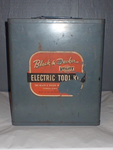 Vintage Black & Decker Electric Tool Kit Metal Wall Cabinet Cover