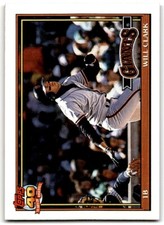 1991 Topps Baseball Card Will Clark San Francisco Giants #500