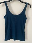 H&M Divided dark green vest top with buttons size s