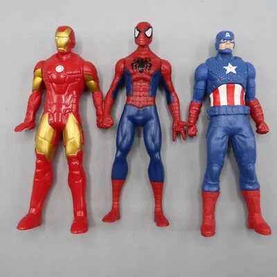 Marvel Action Figure Lot of 3 Spiderman Ironman Captain America 6 inch tall - Image 1 of 4